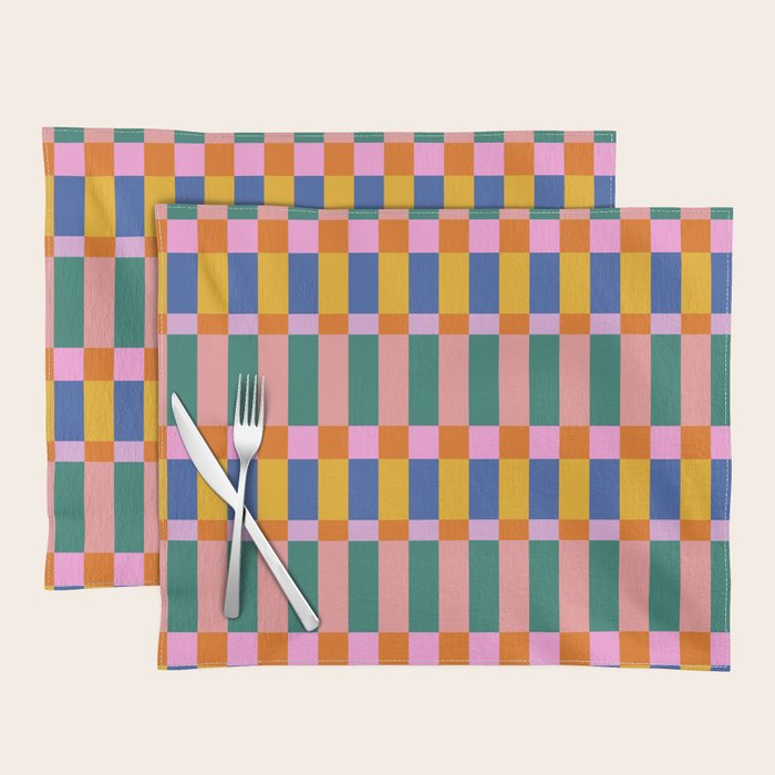 Check Pattern in Bright Colors Placemat