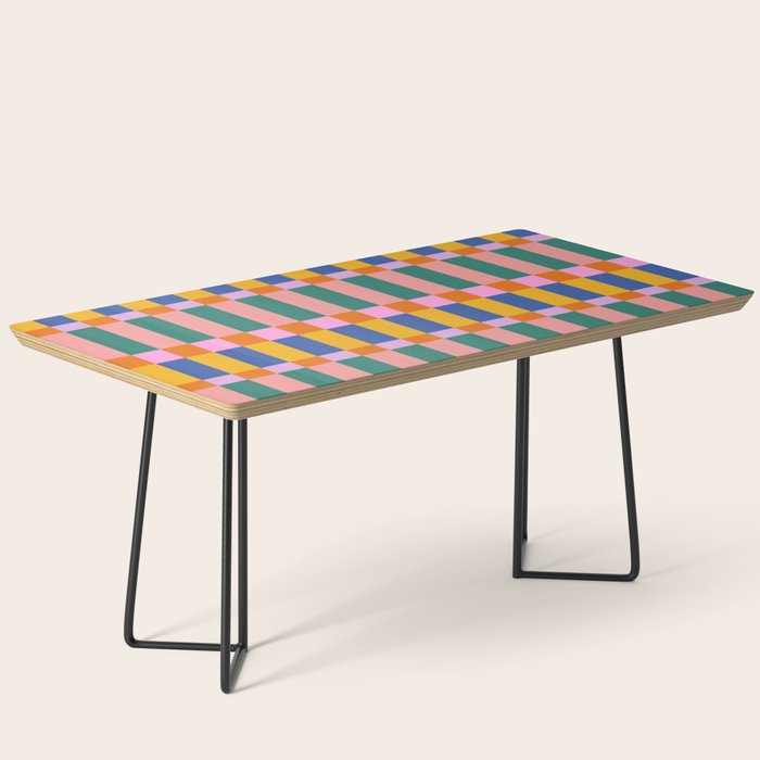 Check Pattern in Bright Colors Coffee Table Gallery Image 1