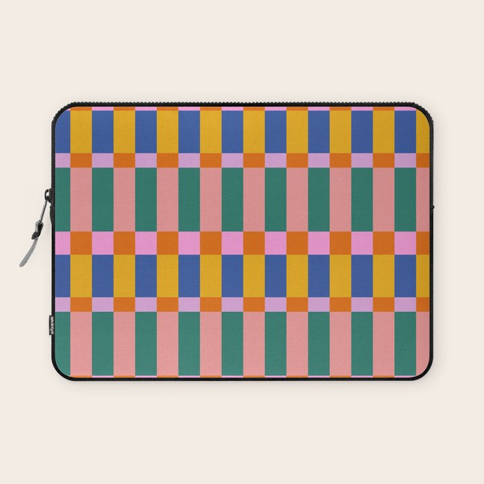 Check Pattern in Bright Colors Laptop Sleeve Gallery Image 1