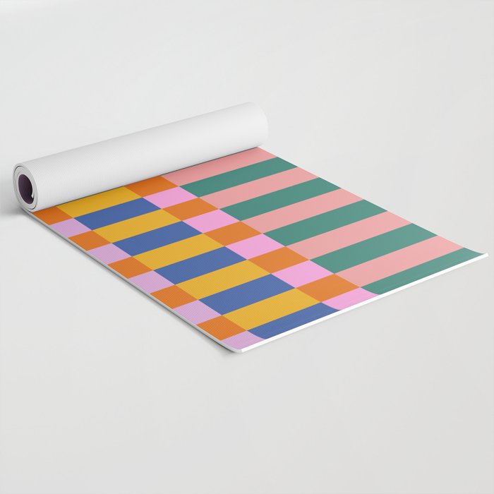 Check Pattern in Bright Colors Yoga Mat Gallery Image 2