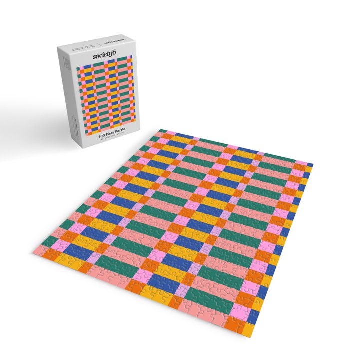 Check Pattern in Bright Colors Jigsaw Puzzle Gallery Image 2