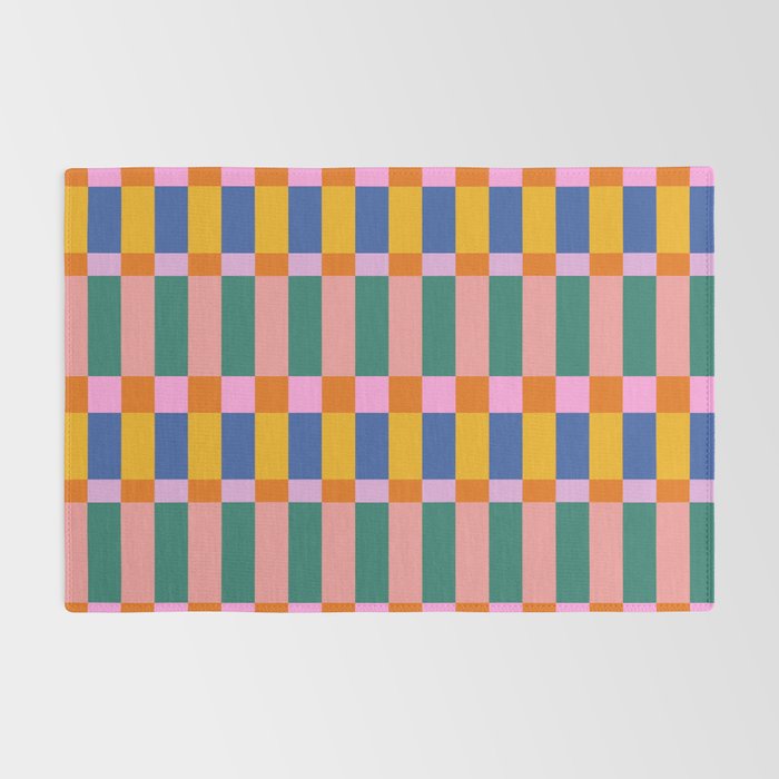 Check Pattern in Bright Colors Rug Gallery Image 2