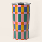Check Pattern in Bright Colors Travel Mug Gallery Image 1