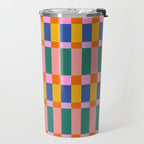 Check Pattern in Bright Colors Travel Mug Gallery Image 2