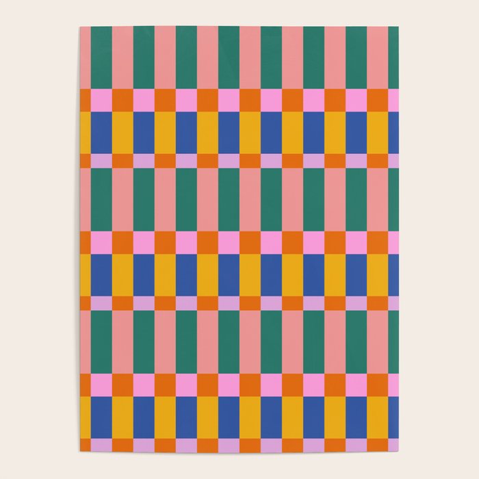 Check Pattern in Bright Colors Poster Gallery Image 1