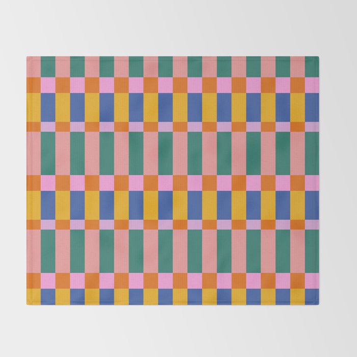 Check Pattern in Bright Colors Throw Blanket Gallery Image 2