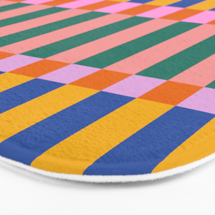 Check Pattern in Bright Colors Bath Mat Gallery Image 3
