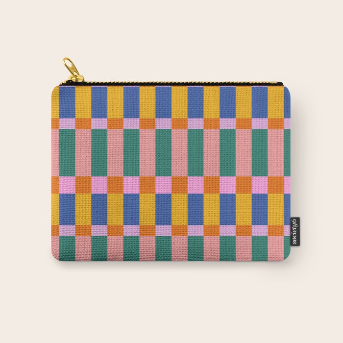 Check Pattern in Bright Colors Carry All Pouch Gallery Image 1