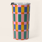Check Pattern in Bright Colors Travel Mug Gallery Image 3