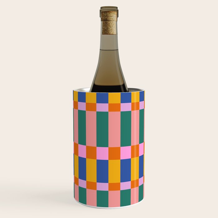 Check Pattern in Bright Colors Wine Chiller Gallery Image 1