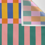 Check Pattern in Bright Colors Wall Tapestry Gallery Image 3