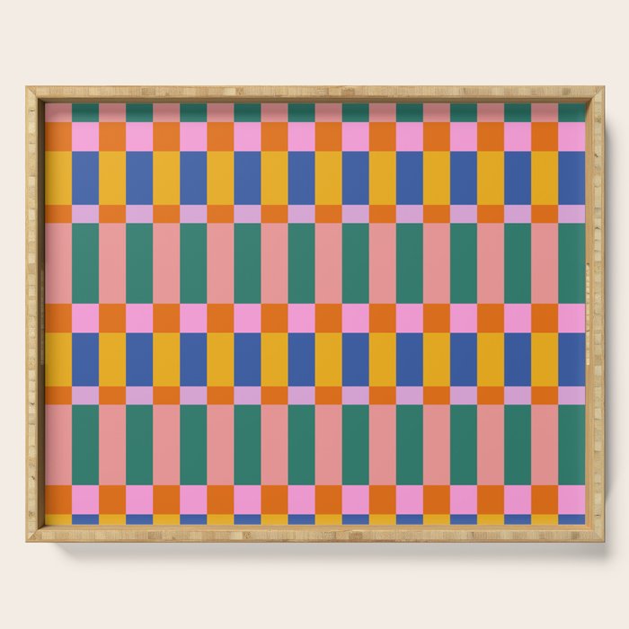 Check Pattern in Bright Colors Serving Tray Gallery Image 1