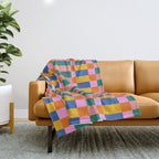 Check Pattern in Bright Colors Throw Blanket Gallery Image 1
