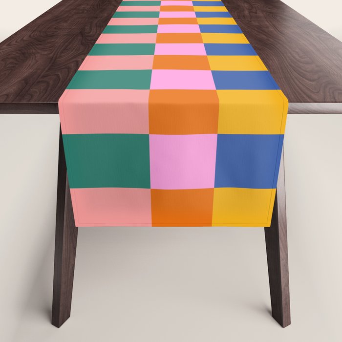 Check Pattern in Bright Colors Table Runner