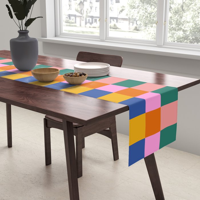 Check Pattern in Bright Colors Table Runner Gallery Image 2