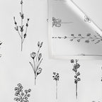 White Wildflowers Pattern Wall Tapestry Gallery Image 3