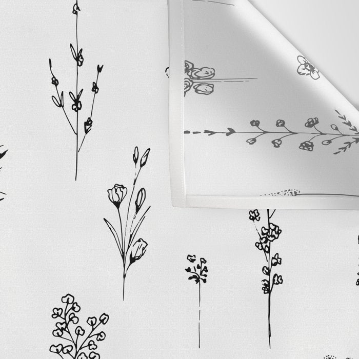 White Wildflowers Pattern Wall Tapestry Gallery Image 3