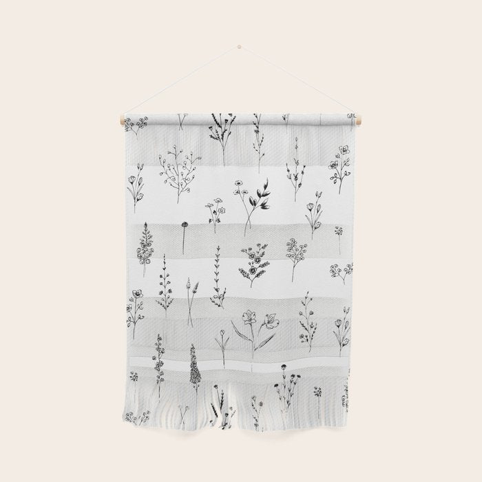White Wildflowers Pattern Wall Hanging Gallery Image 1