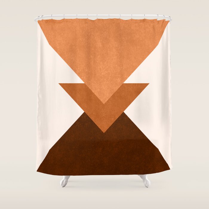 Geometric Blocks in Terracotta Shower Curtain Gallery Image 1