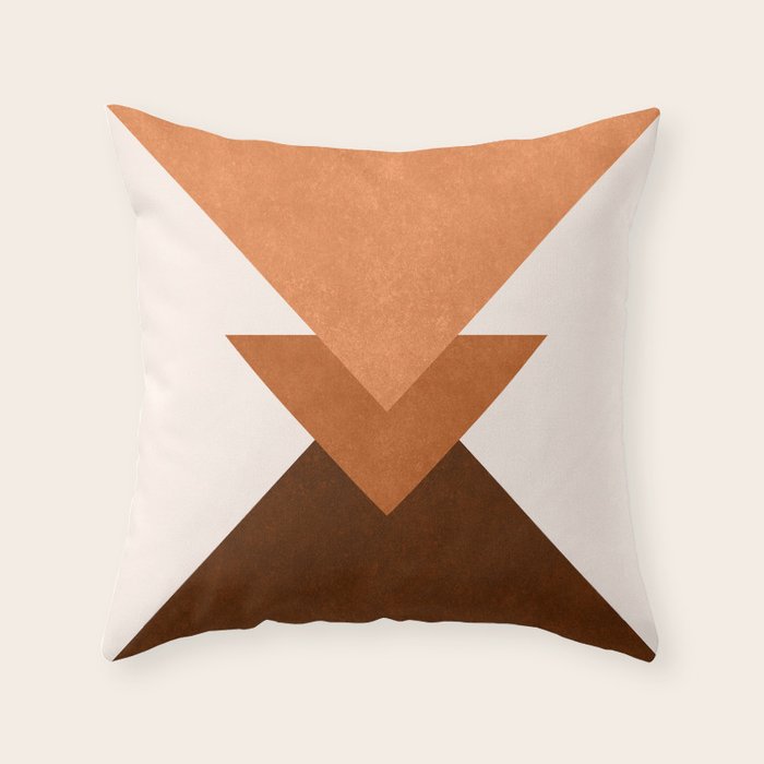Geometric Blocks in Terracotta Throw Pillow Gallery Image 1