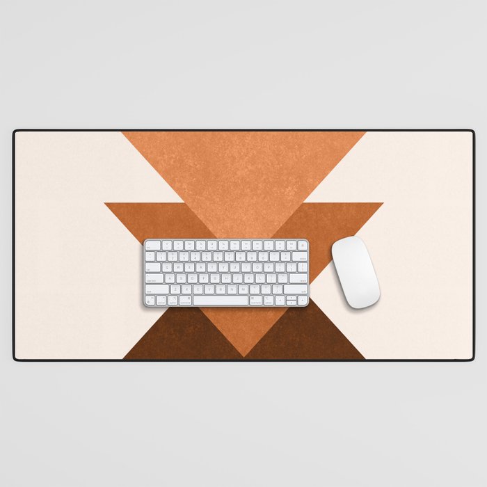 Geometric Blocks in Terracotta Desk Mat Gallery Image 1