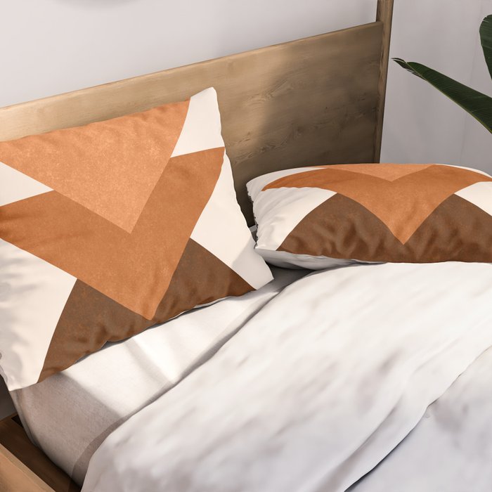 Geometric Blocks in Terracotta Pillow Sham Gallery Image 2