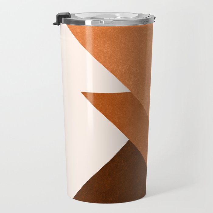 Geometric Blocks in Terracotta Travel Mug Gallery Image 3