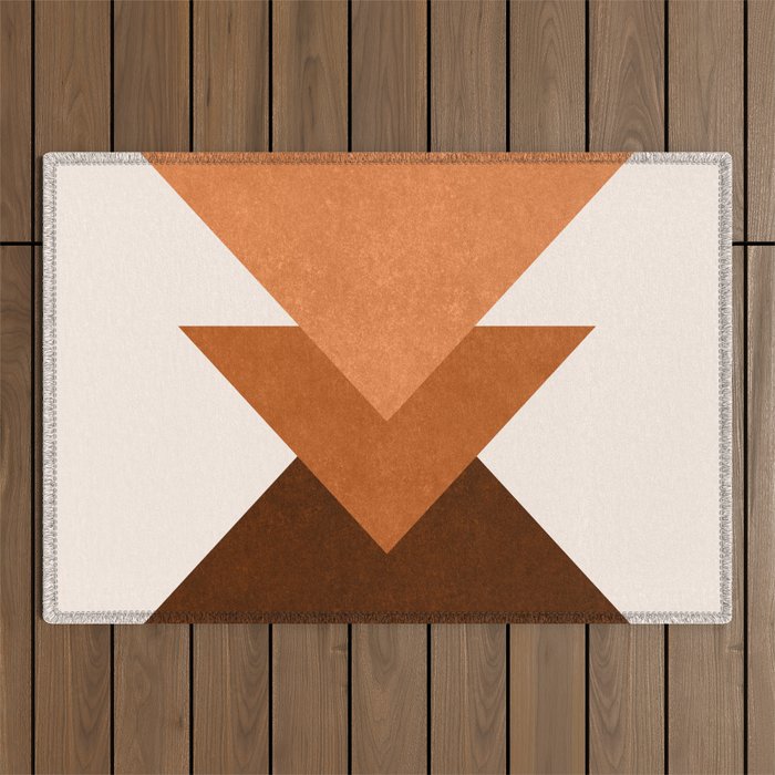 Geometric Blocks in Terracotta Outdoor Rug Gallery Image 1
