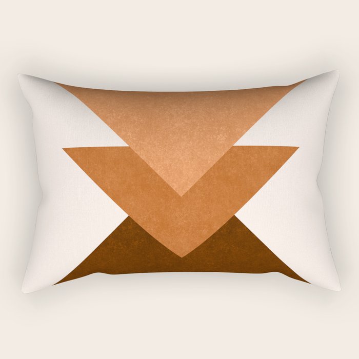Geometric Blocks in Terracotta Rectangular Pillow Gallery Image 2