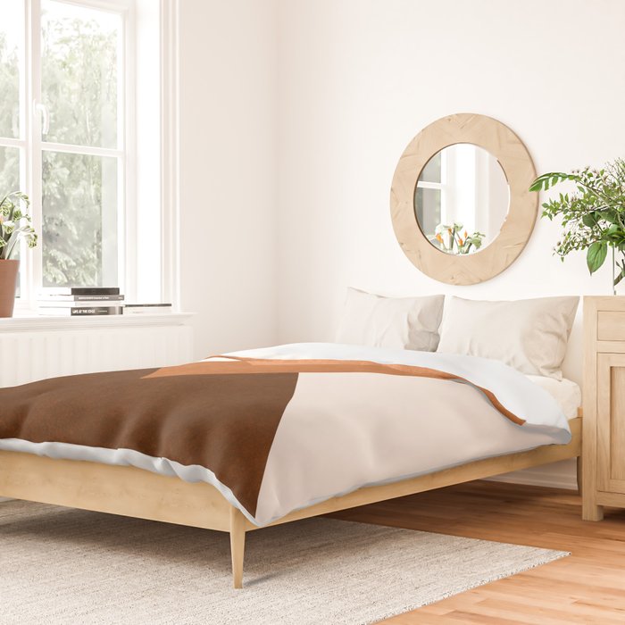 Geometric Blocks in Terracotta Duvet Cover Gallery Image 2