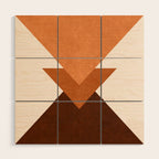 Geometric Blocks in Terracotta Wood Wall Art Gallery Image 1