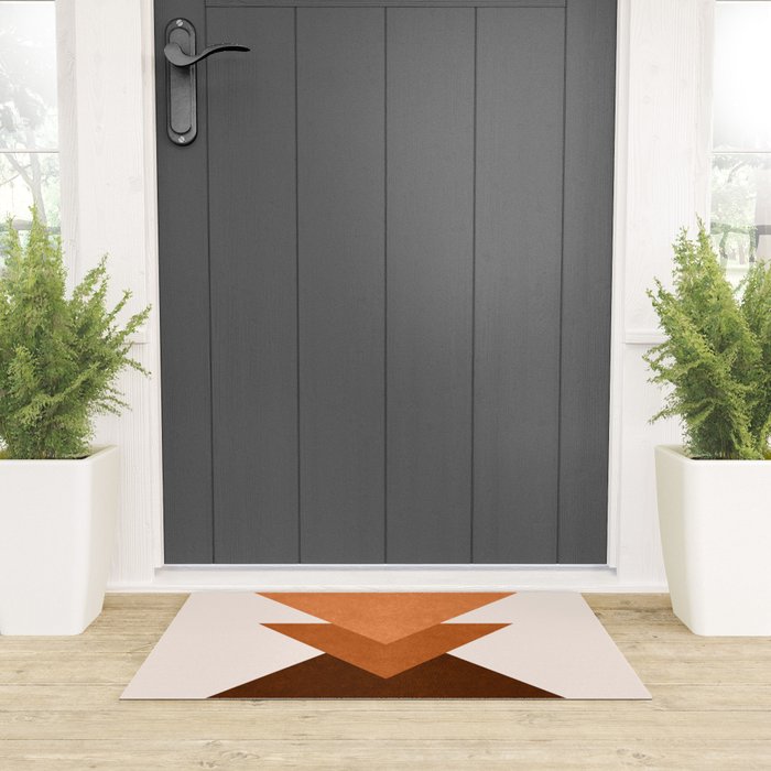 Geometric Blocks in Terracotta Welcome Mat Gallery Image 3