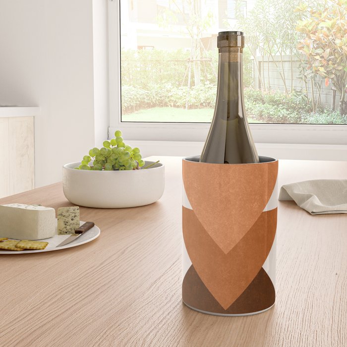 Geometric Blocks in Terracotta Wine Chiller Gallery Image 4