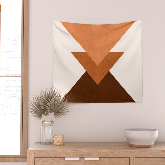 Geometric Blocks in Terracotta Wall Tapestry Gallery Image 2