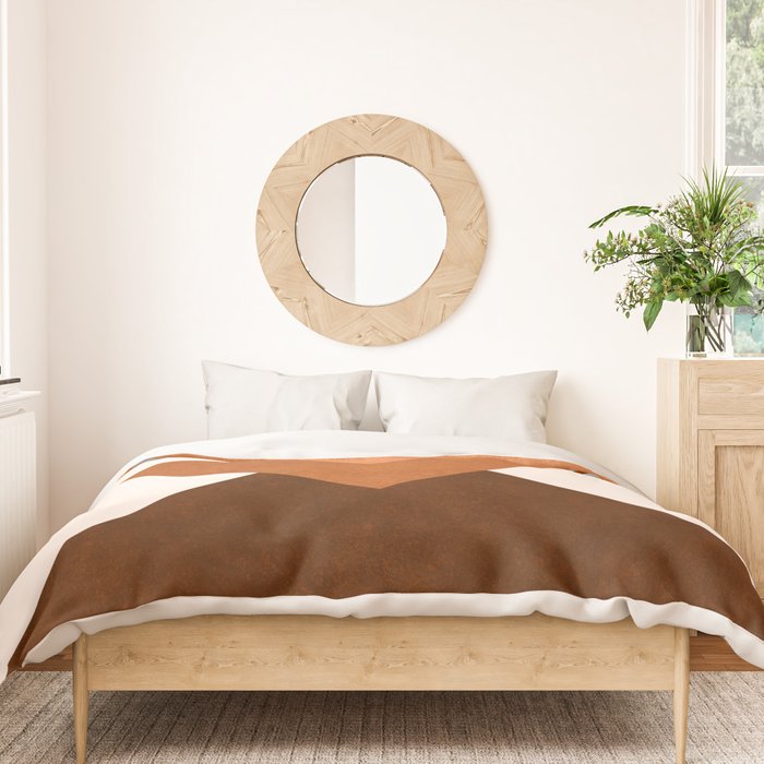 Geometric Blocks in Terracotta Duvet Cover Gallery Image 3