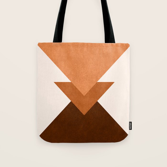 Geometric Blocks in Terracotta Tote Bag Gallery Image 1