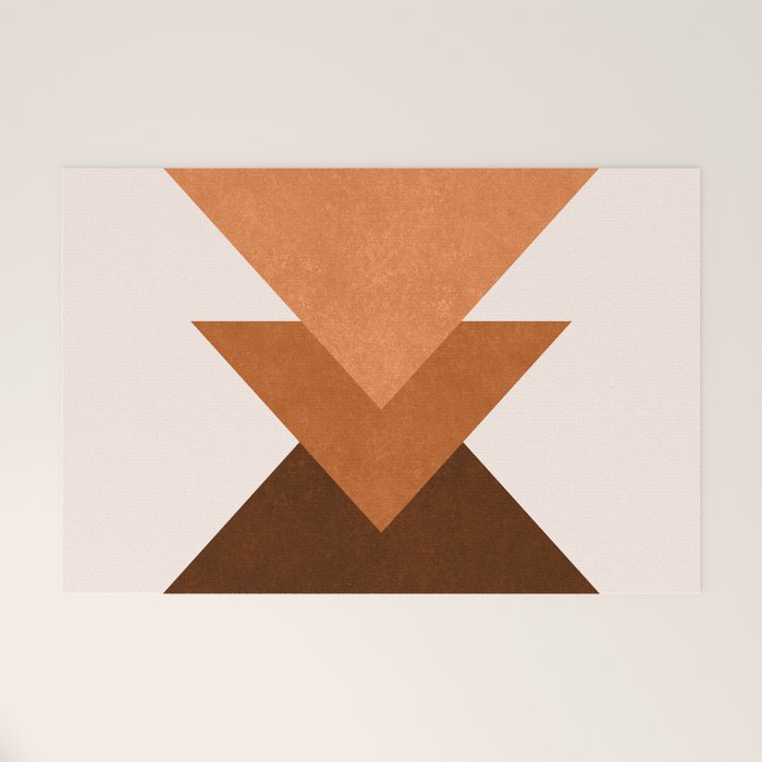 Geometric Blocks in Terracotta Welcome Mat Gallery Image 1
