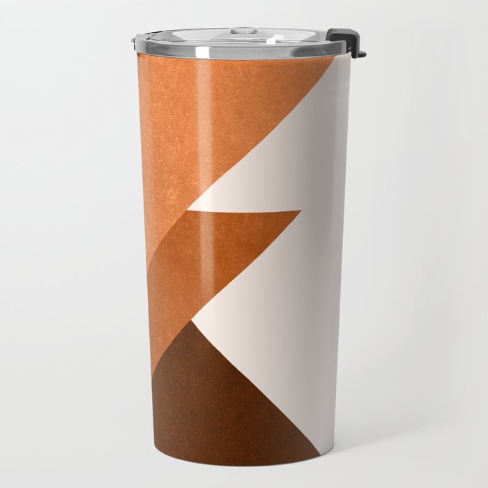 Geometric Blocks in Terracotta Travel Mug Gallery Image 2