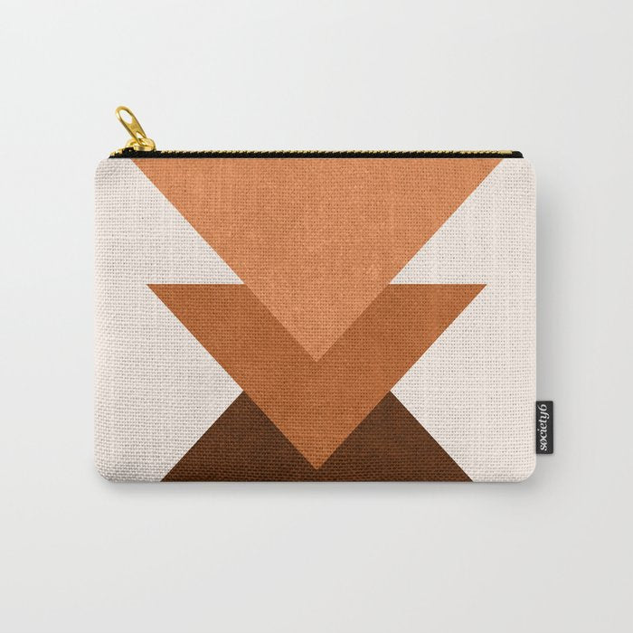 Geometric Blocks in Terracotta Carry All Pouch Gallery Image 1