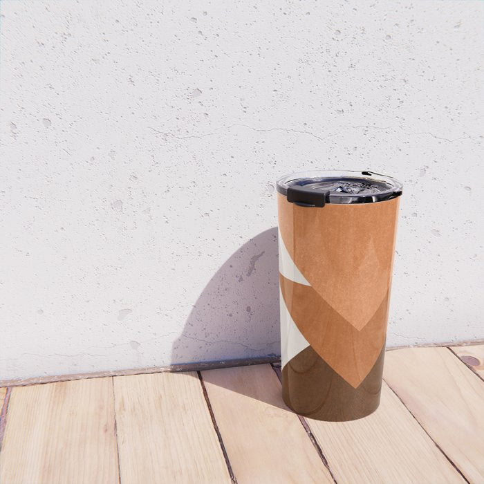 Geometric Blocks in Terracotta Travel Mug Gallery Image 4
