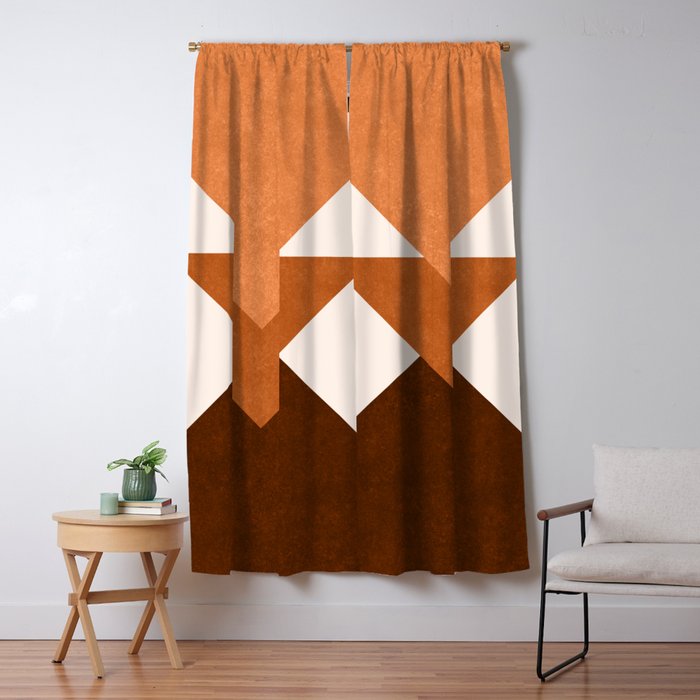 Geometric Blocks in Terracotta Window Curtain Gallery Image 5