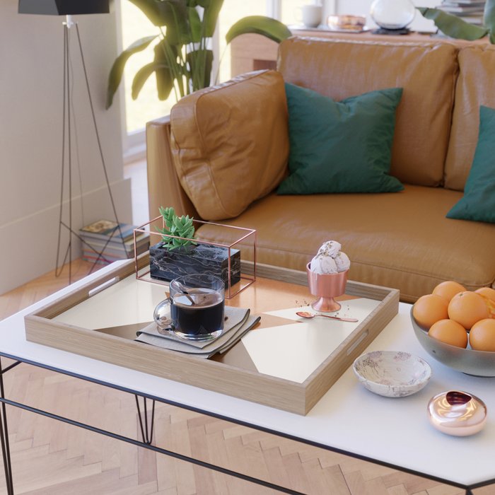 Geometric Blocks in Terracotta Serving Tray Gallery Image 2