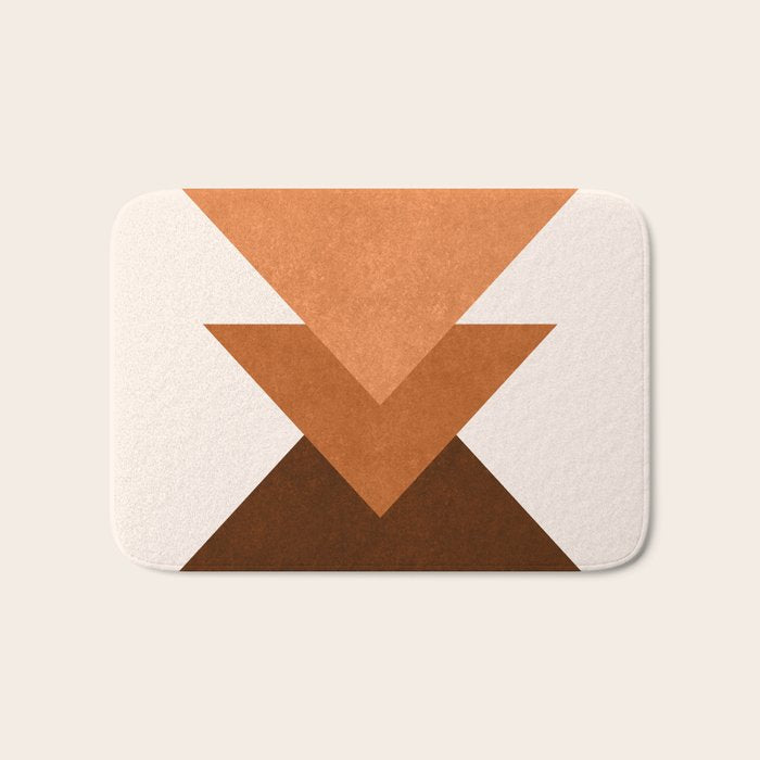 Geometric Blocks in Terracotta Bath Mat Gallery Image 1
