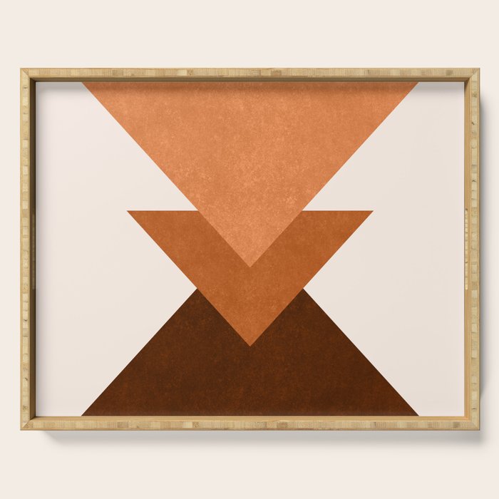 Geometric Blocks in Terracotta Serving Tray Gallery Image 1