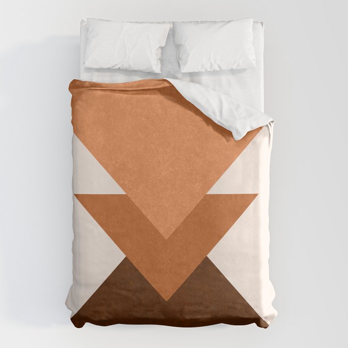 Geometric Blocks in Terracotta Duvet Cover Gallery Image 6
