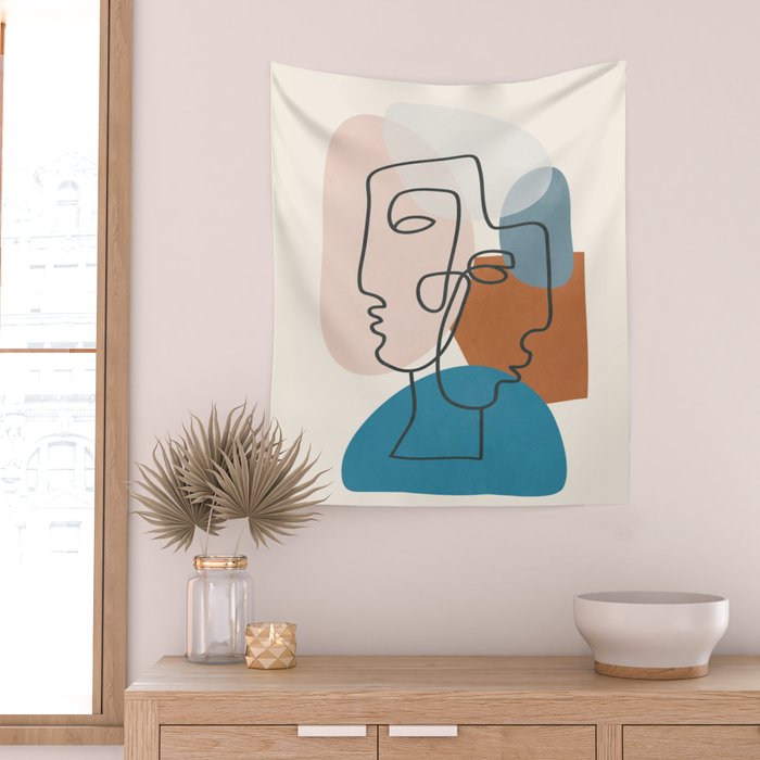 Abstract Profiles 01 Wall Tapestry Gallery Image 2