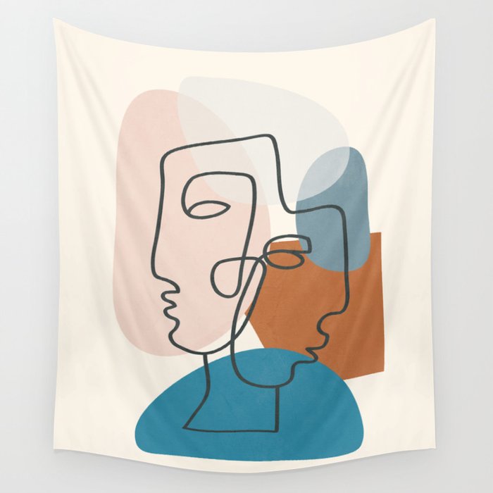 Abstract Profiles 01 Wall Tapestry Gallery Image 4