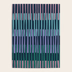 Block print geometrics stripes dark blue Poster Gallery Image 4