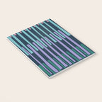 Block print geometrics stripes dark blue Notebook Gallery Image 3