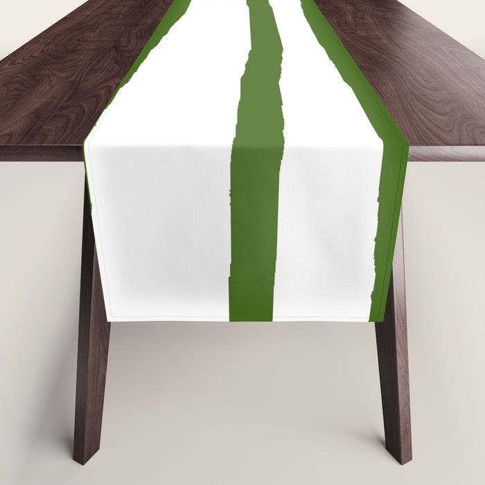 Simply Drawn Stripes in Jungle Green Table Runner Gallery Image 1